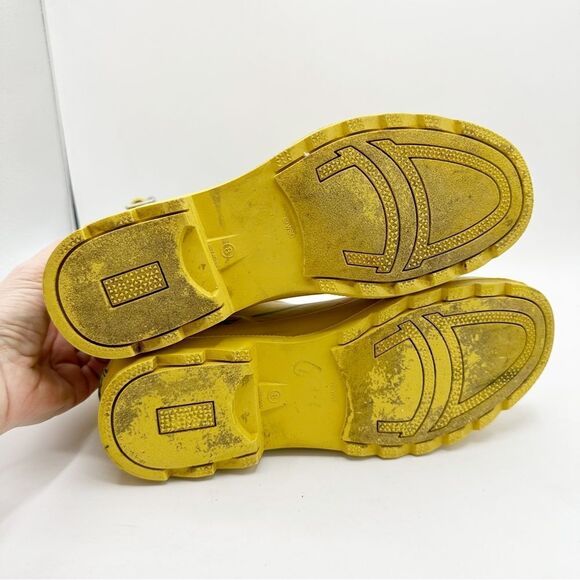 Western Chief Yellow In the Garden Print Mid-Calf Rubber Rain Boots Sz 8 - Picture 10 of 14